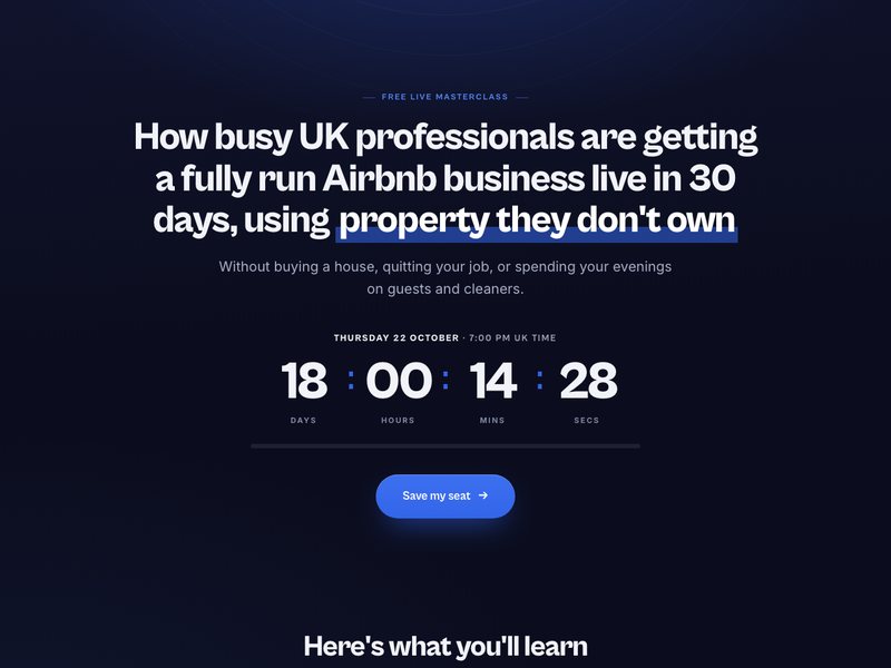 Registration page preview